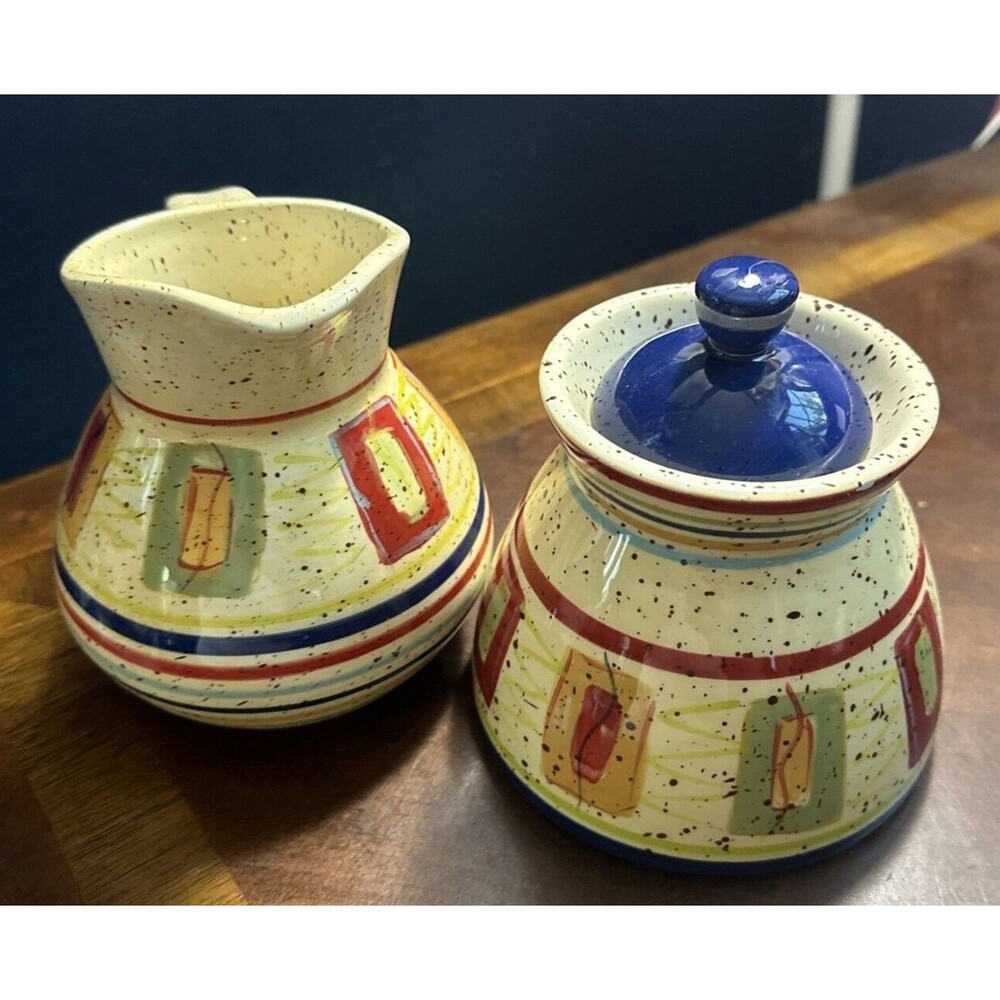 Pfaltzgraff Sedona Handpainted Sugar and Creamer Set Southwestern Ranch